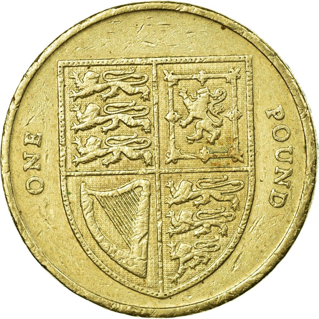 United Kingdom Coin 1 Pound | Elizabeth II 4th portrait | Royal Shield | 2008 - 2015