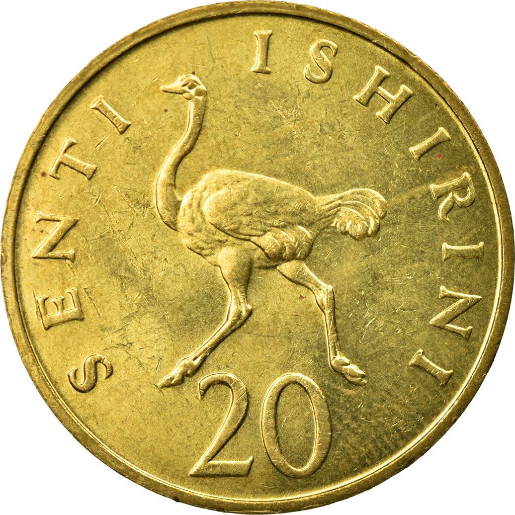 Tanzania | 20 Senti Mønt | Struds | Km:2 | 1966 - 1984