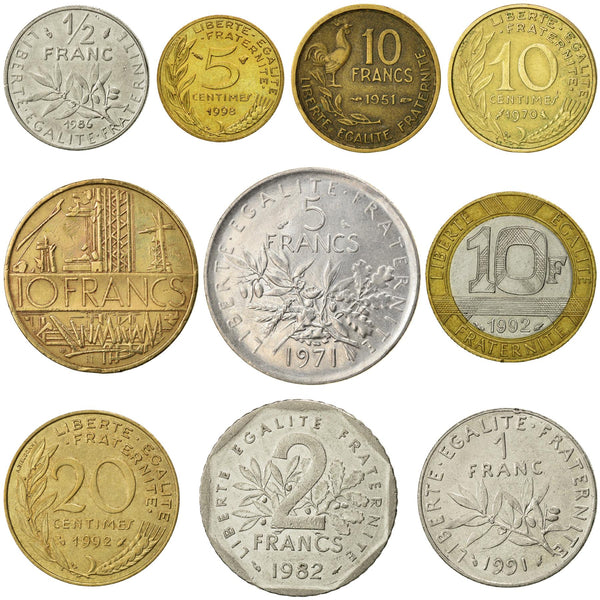 10フランスコイン | フランス通貨コレクション | 5 10 20サンチーム 1