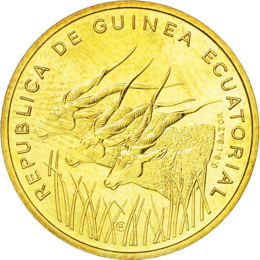 Equatorial Guinea | 5 Francos Cfa Coin | Giant Elands | Km:62 | 1985