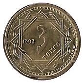 Kazakhstan | 3 Tenge Coin | Mythology | Sky Wolf | Kok-Bori | Km:8 | 1993