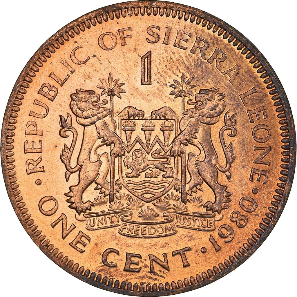 Монета 1 цент Сьерра-Леоне | Президент Сиака Пробин Стивенс | KM32 | 1980