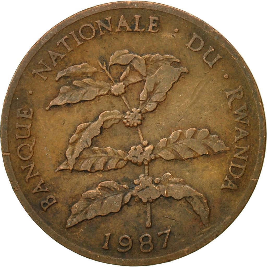 Rwanda | 5 Francs Coin | Coffee Plant | Km:13 | 1974 - 1987
