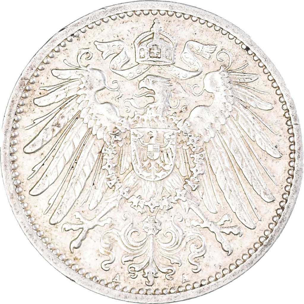 German Empire 1 Mark Coin | Deutsches Reich | Wilhelm II | Type 2 - Small Shield | KM14 | 1891 - 1916