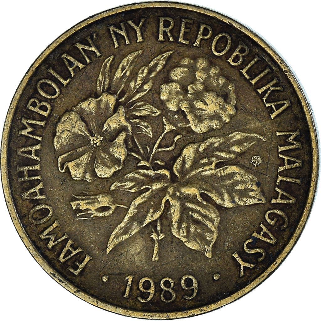 Madagascar | 20 Francs / 4 Ariary Coin | Zebu | Cotton | Km:12 | 1970 - 1989