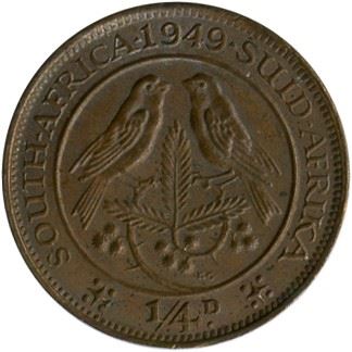 South Africa 1/4 Penny Coin | George VI SOUTH AFRICA - SUID AFRIKA | KM32.1 | 1948 - 1950