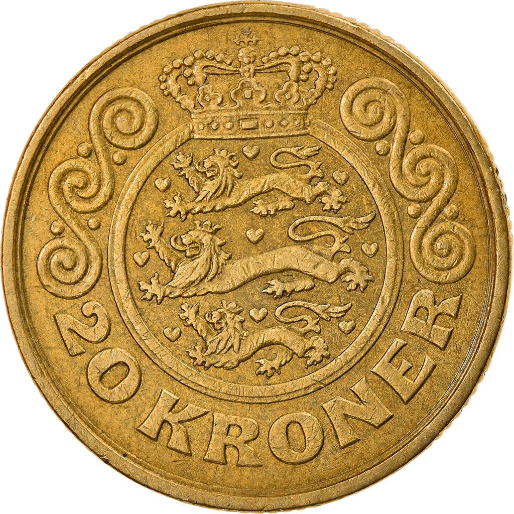 Denmark | 20 Kroner Coin | Margrethe II | Km:871 | 1990 - 1993
