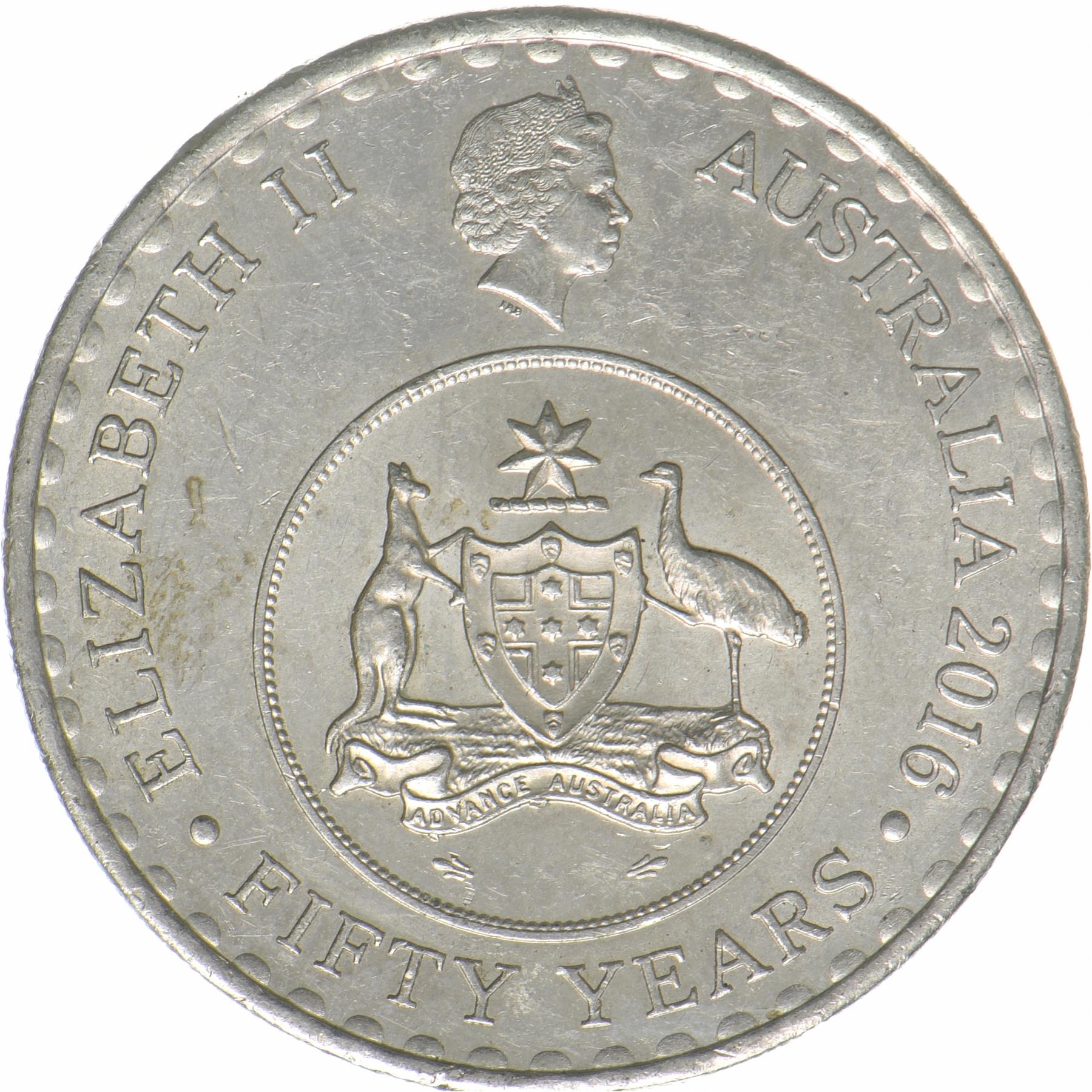 Australia | 20 Cents Coin | Anniversary of Decimal Currency | KM:2223 | 2016