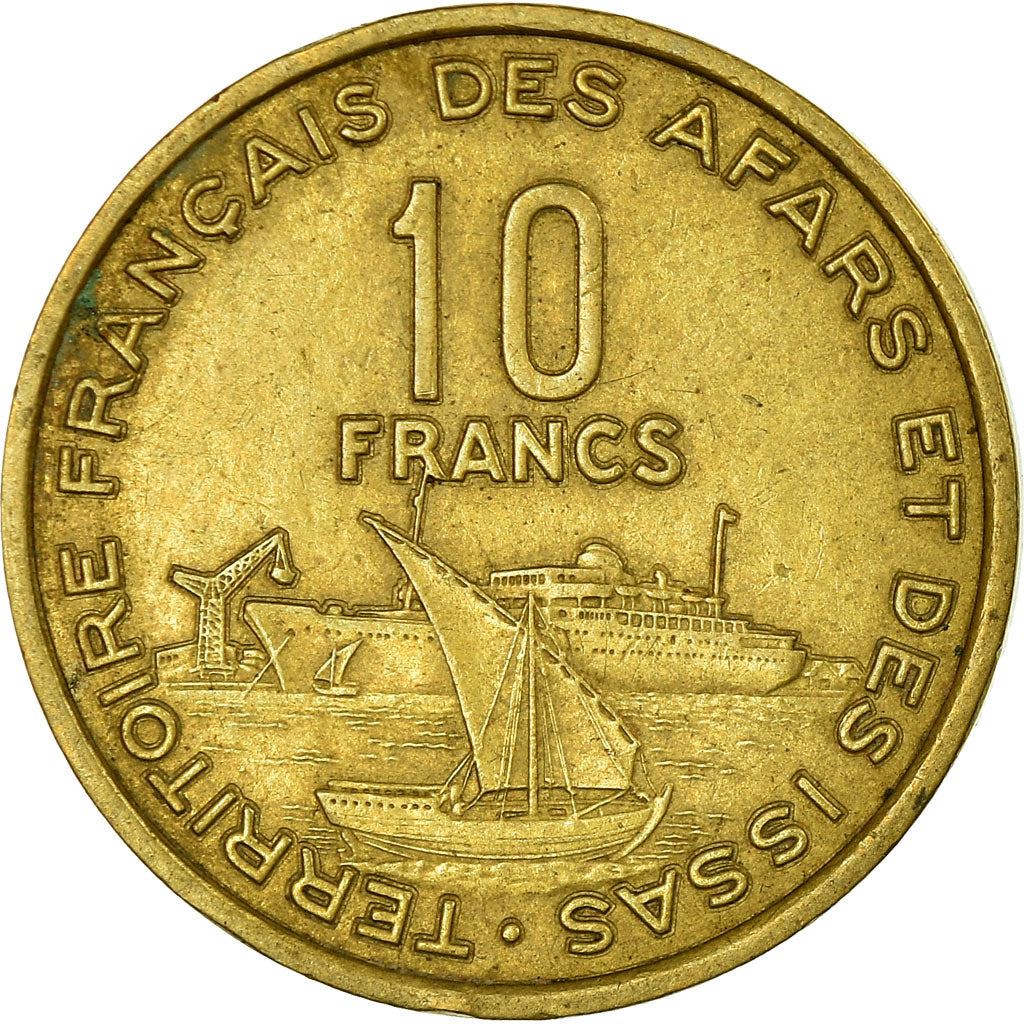 Afars and Issas | 10 Francs Coin | Marianne | Dhow | Ocean Liner | Km:17 | 1969 - 1975