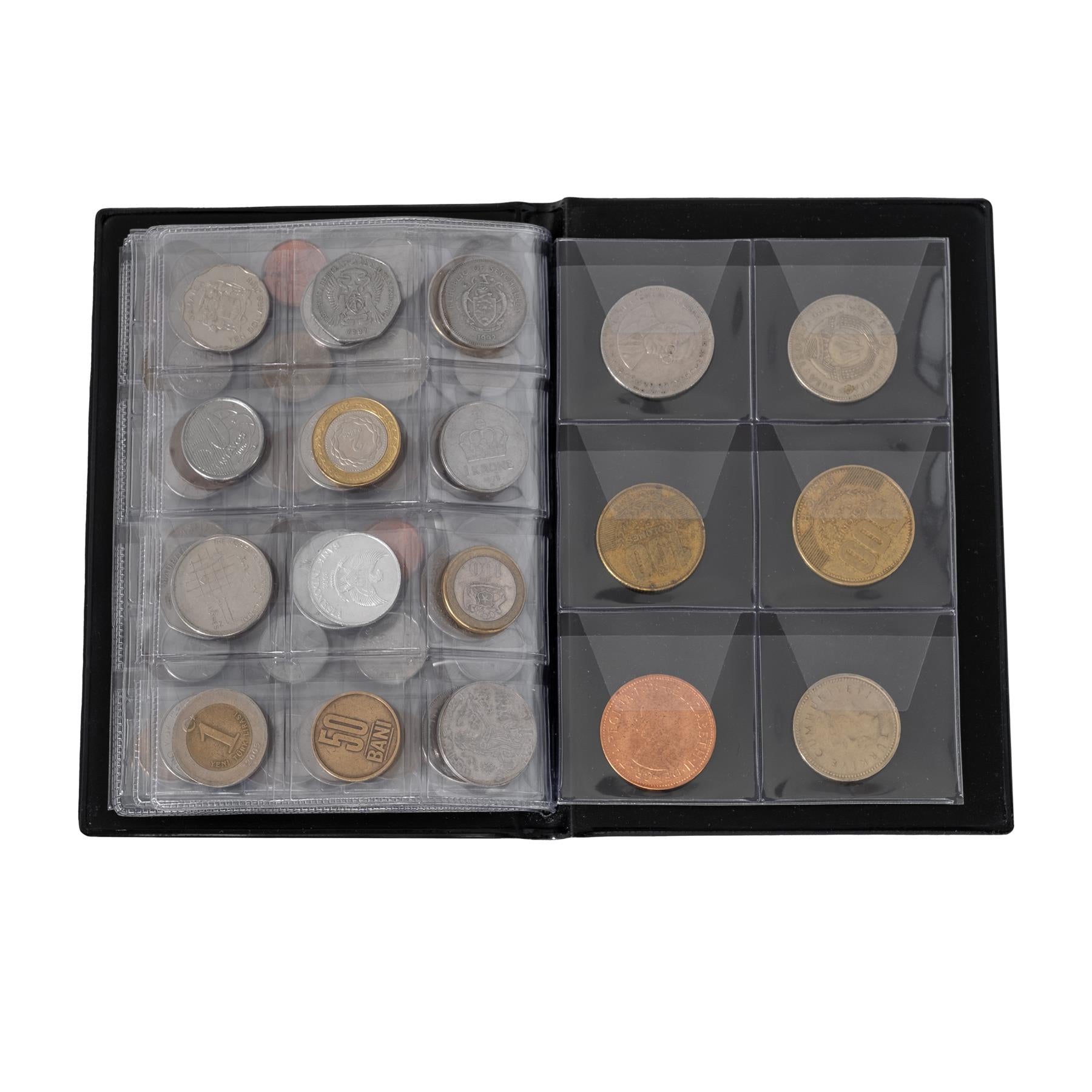 Coin Collection including Currency Album | Full Numismatic Book of Different Coins | 50 Unique Foreign Countries | Complete Coins Collections | Perfect Choice for Money Collectors