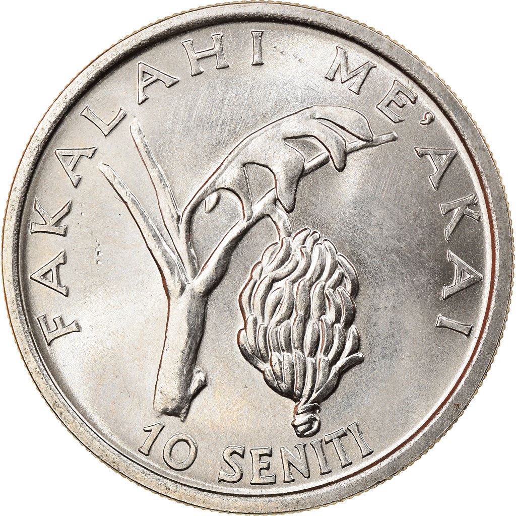 Tonga | Moneta da 10 Seniti | Re Tupou IV | Banana | FAO | Km:69 | 1981 - 1996