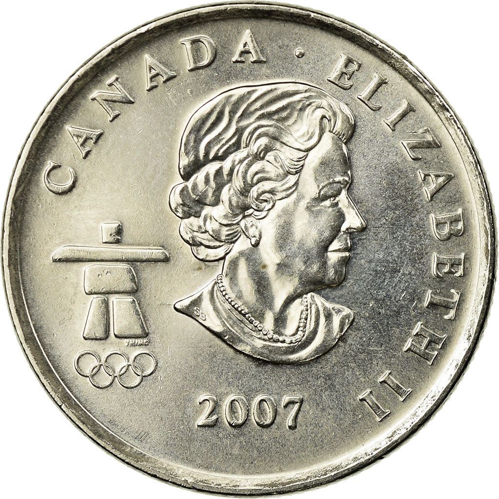 Canada | 25 Cents Coin | Nickel plated steel | Alpine skiing | KM:686 | 2007-2008