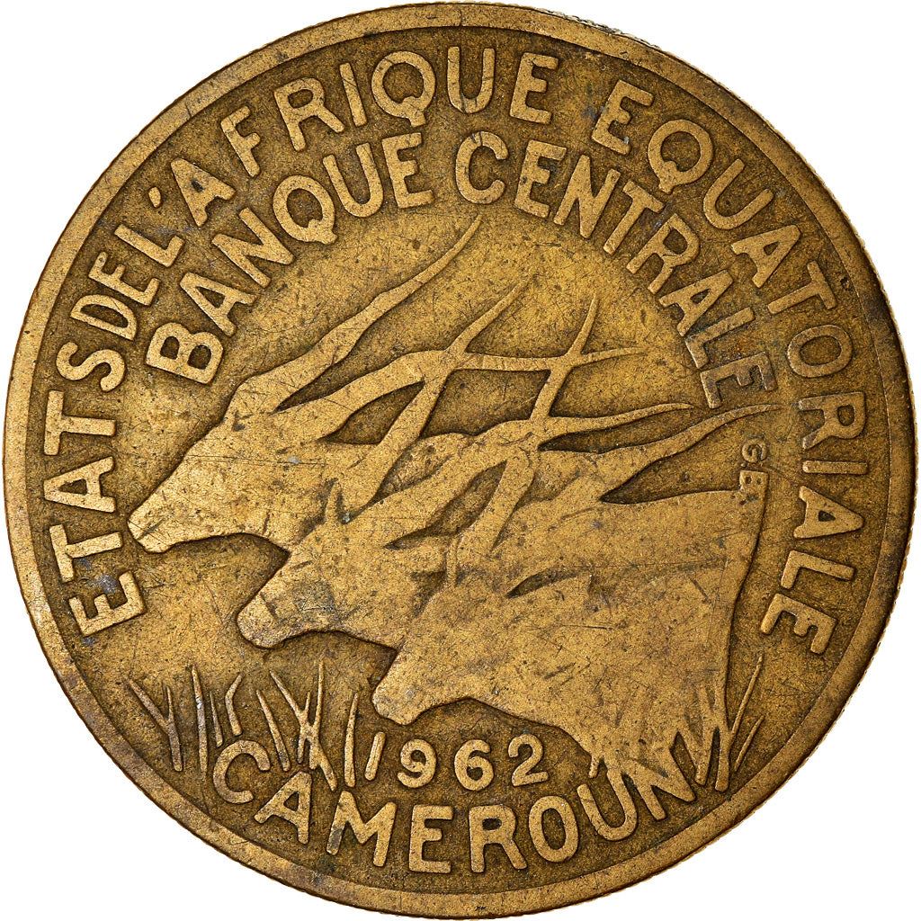 Central African States | 25 Francs Cfa Coin | Antelope | Crops | Km:4 | 1962
