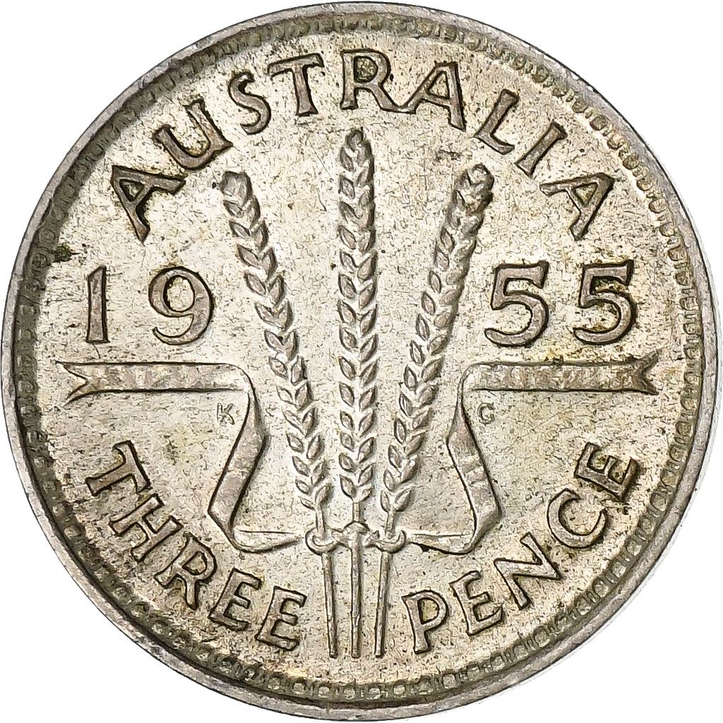 Australia | 3 Pence Coin | Wheat stalks | Km:57 | 1955 - 1964