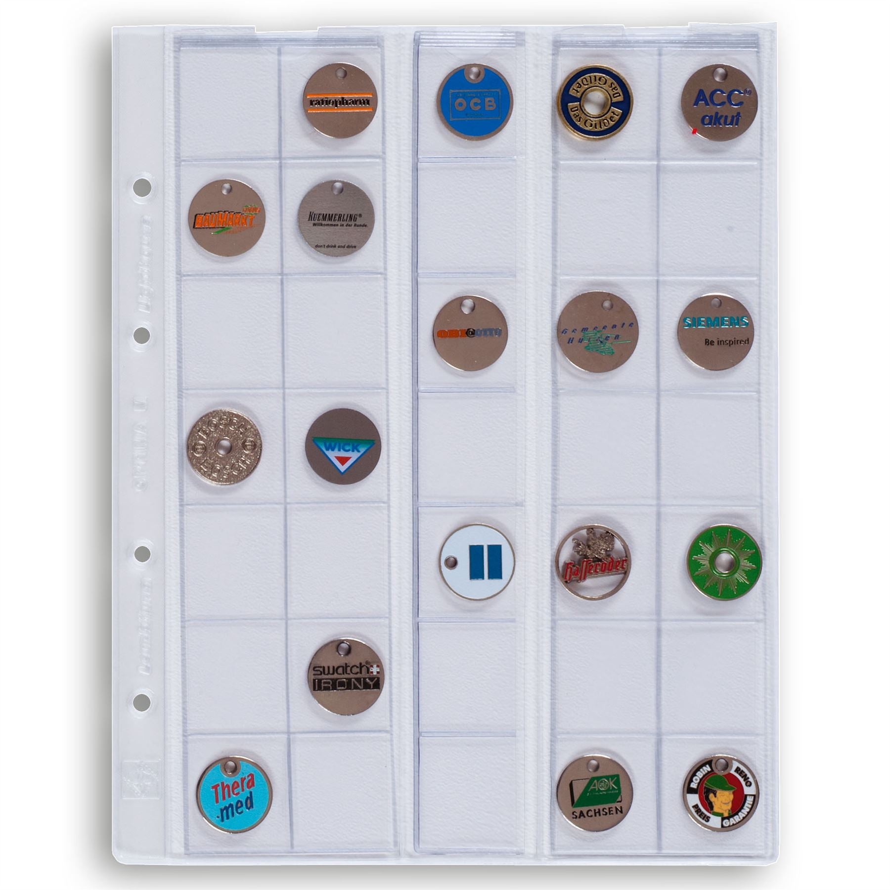 OPTIMA Coin Sheets for Ring Binders | Packs of 5 | Different Pocket Configurations