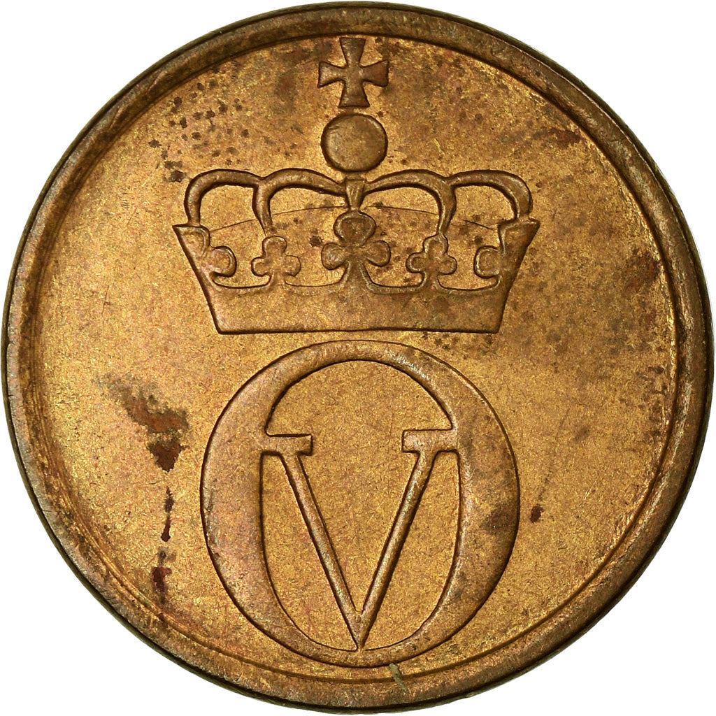 Norway | 2 Ore Coin | Crown | Monogram | Black Grouse Bird | Km:404 | 1958