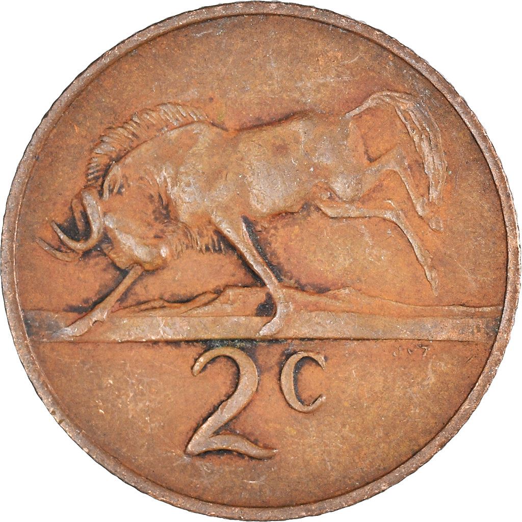 South Africa 2 Cents Coin | English Legend - SOUTH AFRICA | KM75.1 | 1968