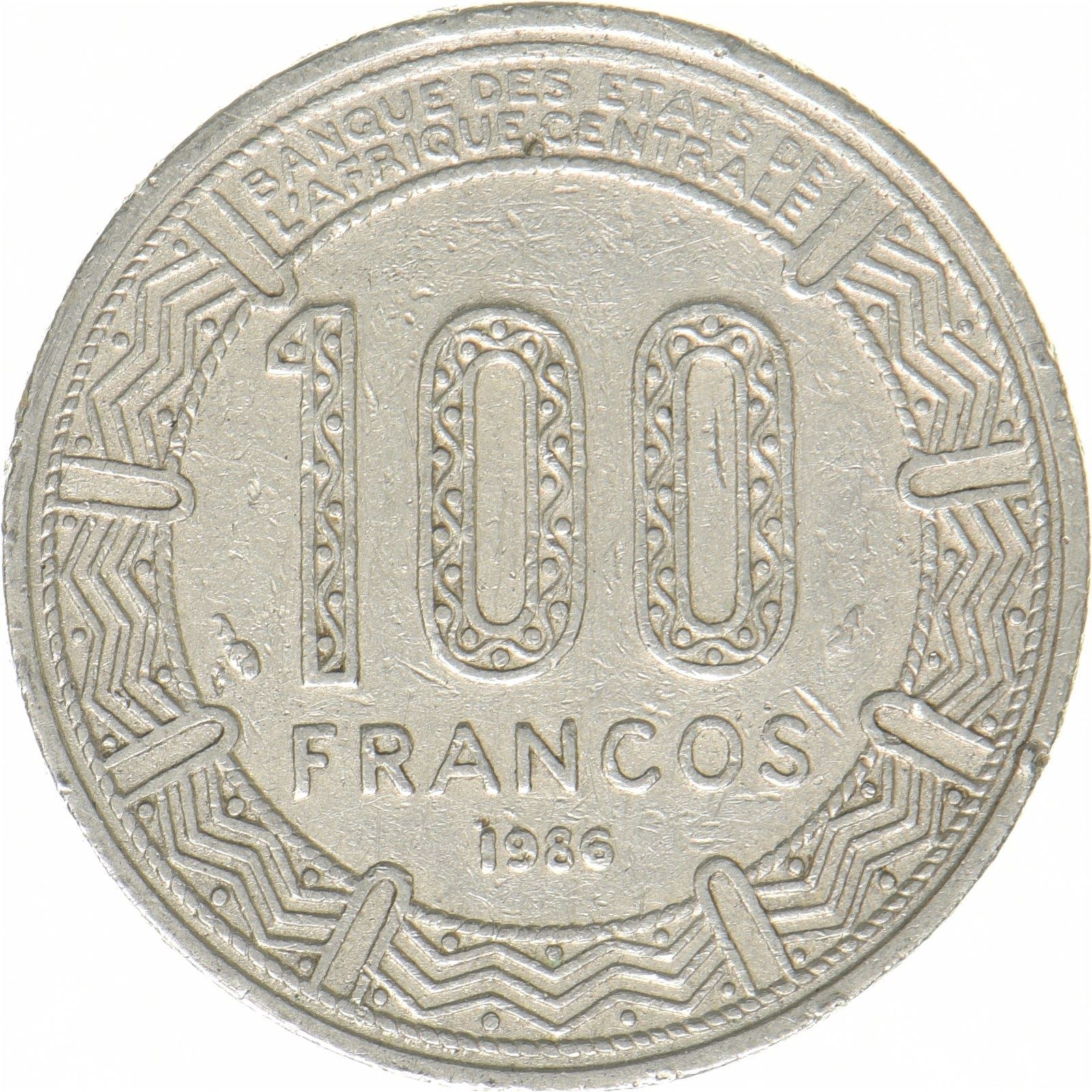 Guinea Equatoriale | Moneta da 100 franchi CFA | Nichel | KM:59 | 1985-1986