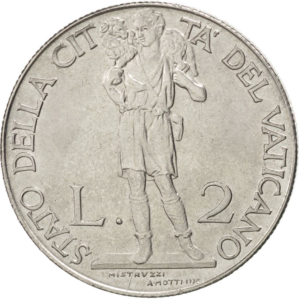Vatican City | 2 Lire Coin | Pius XII | Km:27A | 1940 - 1941