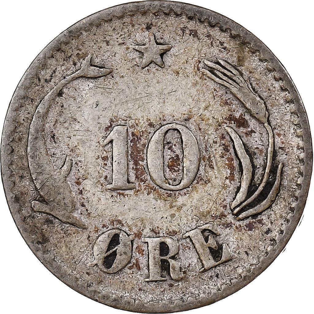 Denmark | 10 Ore Coin | Christian IX | Km:795 | 1874 - 1905
