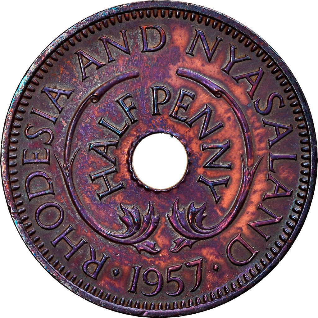 Rhodesia and Nyasaland | 1/2 Penny Coin | Giraffes | Km:1 | 1955 - 1964