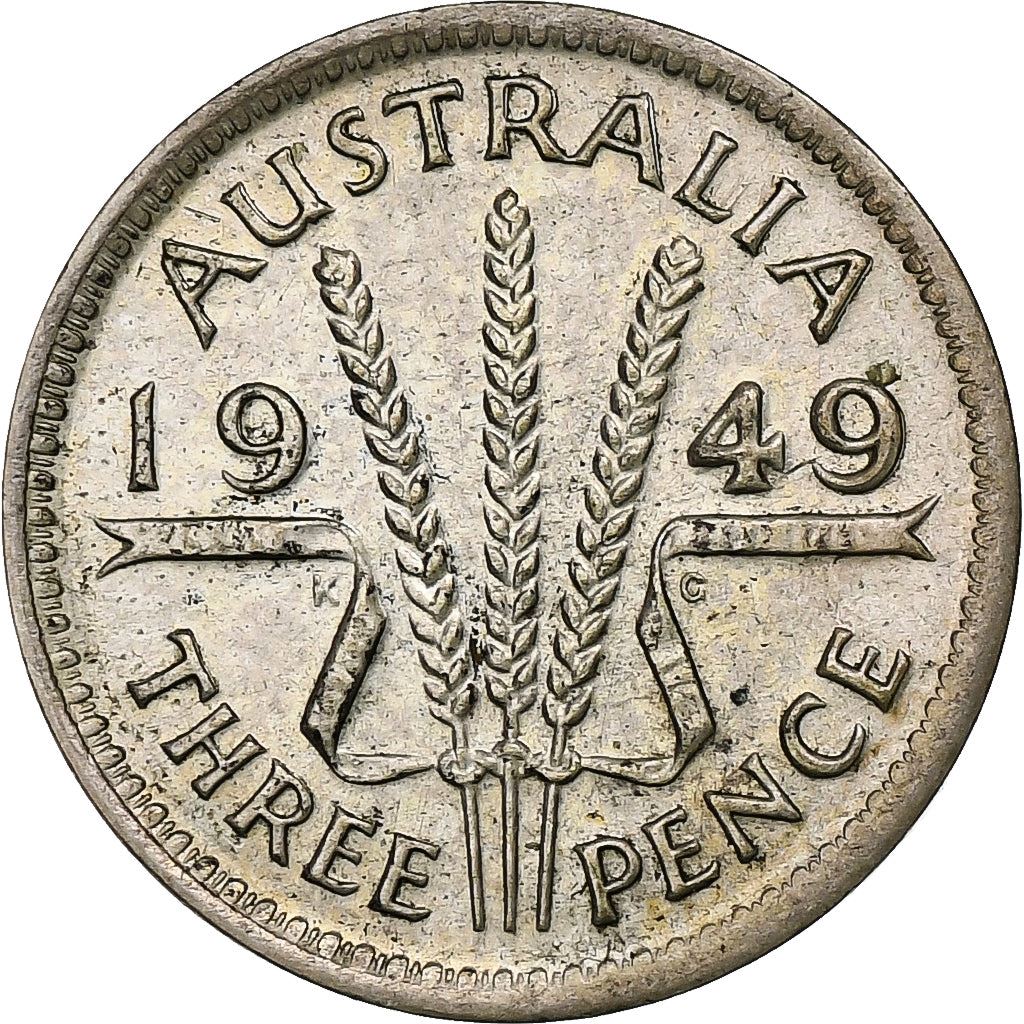 Australia | 3 Pence Coin | George VI | Km:44 | 1949 - 1952
