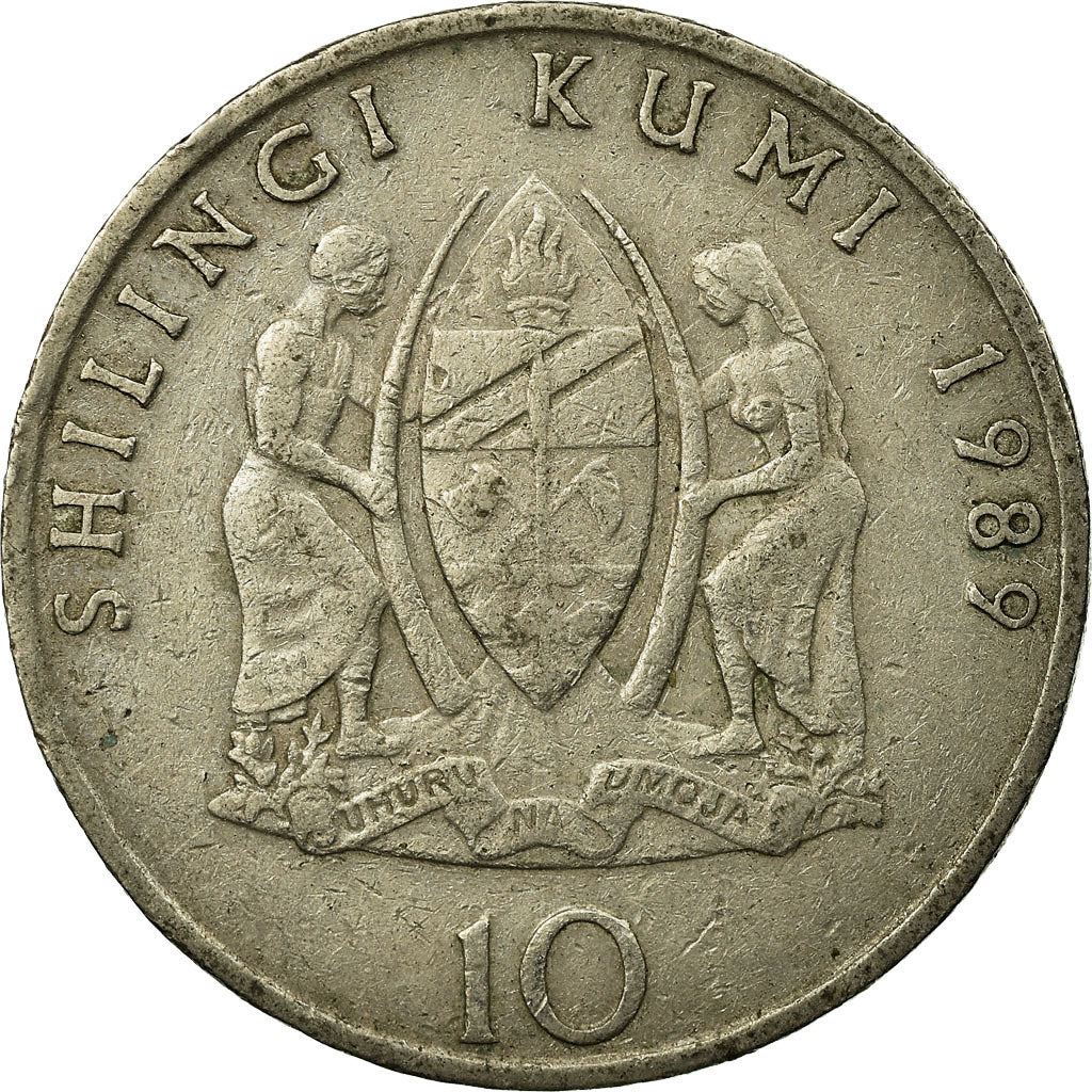 Tanzania | 10 Shilingi Coin | President J. K. Nyerere | Km:20 | 1987 - 1989