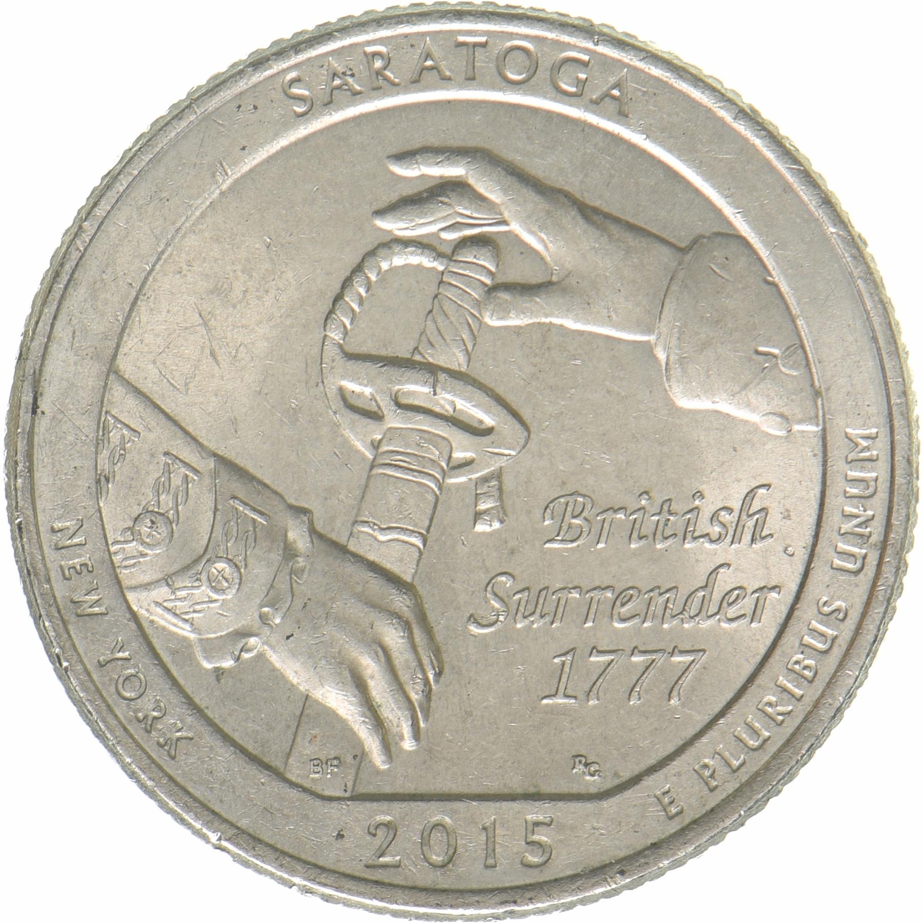 United States | 1/4 Dollar Coin | Saratoga National Historical Park | KM:601 | 2015