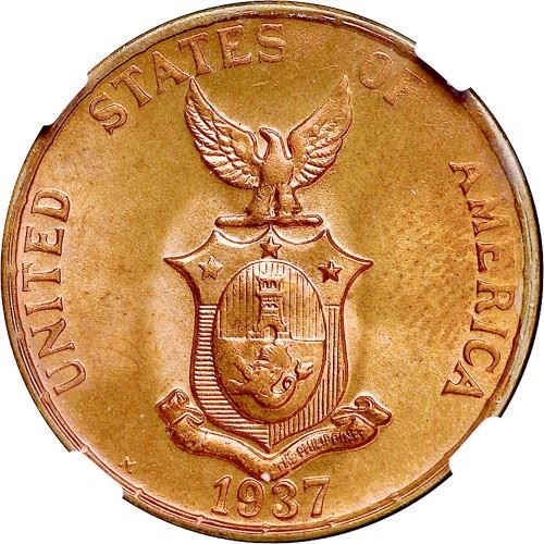 Philippines 1 Centavo Coin | U.S. Administration | KM179 | 1937 - 1944