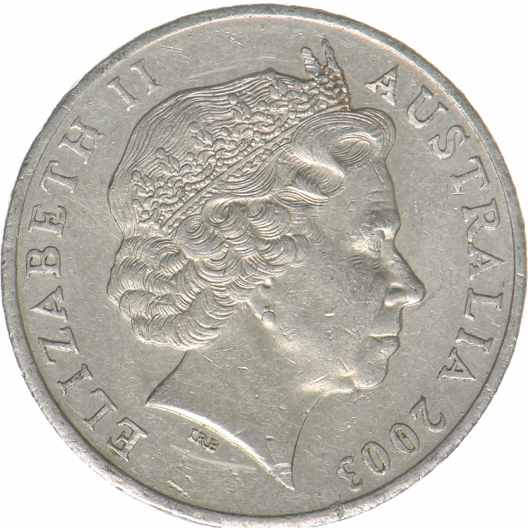 Australia | 20 Cents Coin | Volunteers | KM:688 | 2003