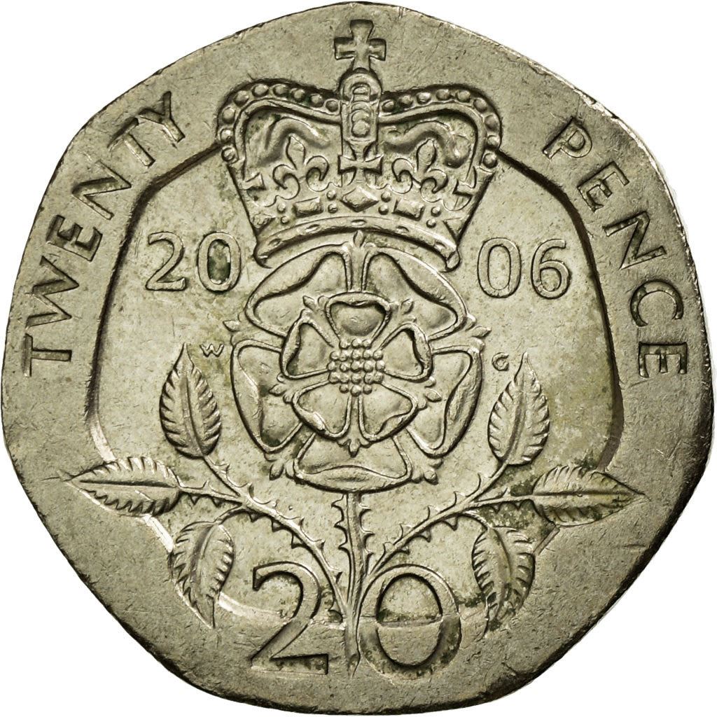 United Kingdom | 20 Pence Coin | Tudor Rose | Km:990 | 1998 - 2008