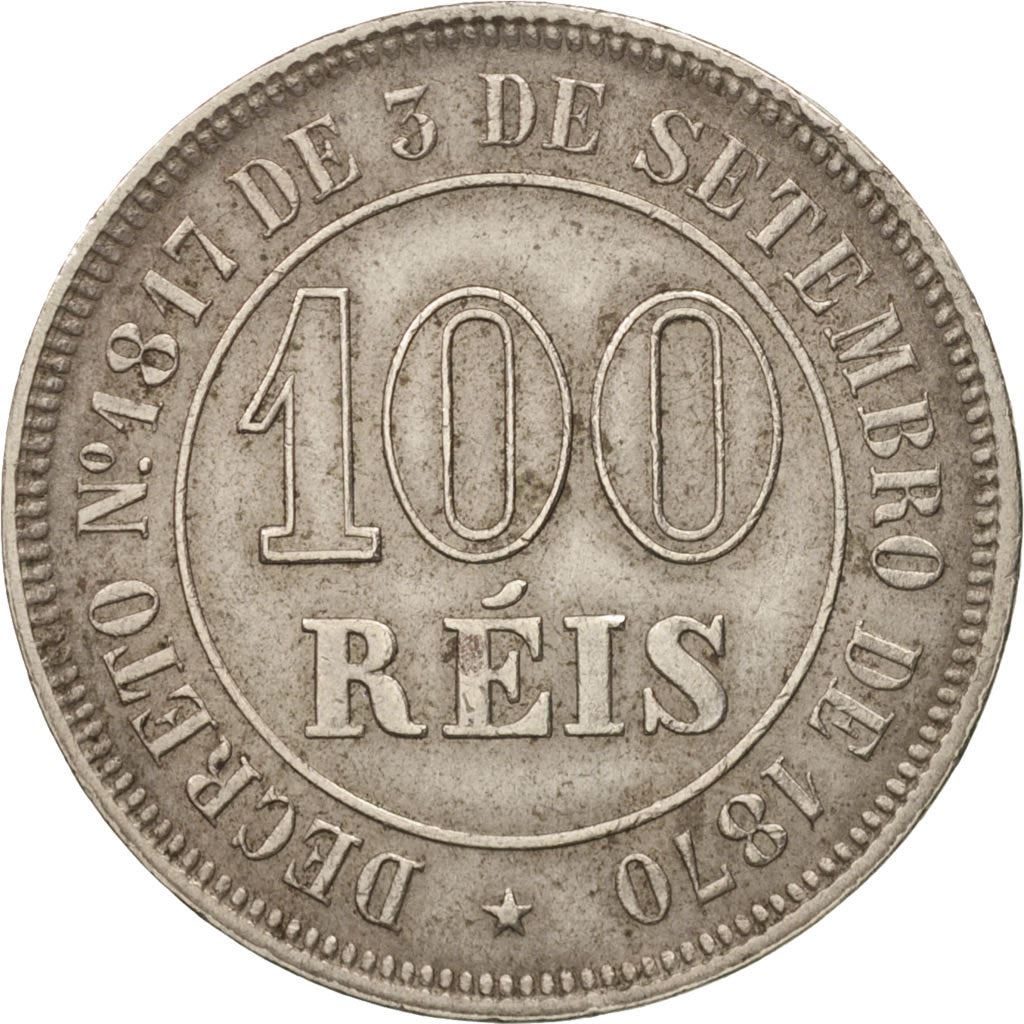 Brazil | 100 Reis Coin | Pedro II | Km:477 | 1871 - 1885