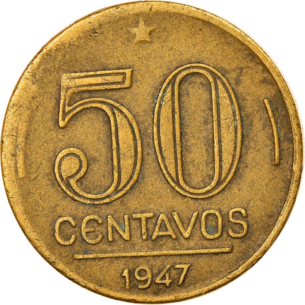 Brazil | 50 Centavos Coin | Getúlio Dornelles Vargas | Km:557A | 1943 - 1947