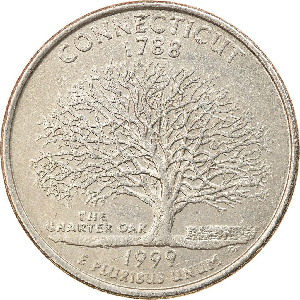United States | 1/4 Dollar Coin | Connecticut | Km:297 | 1999