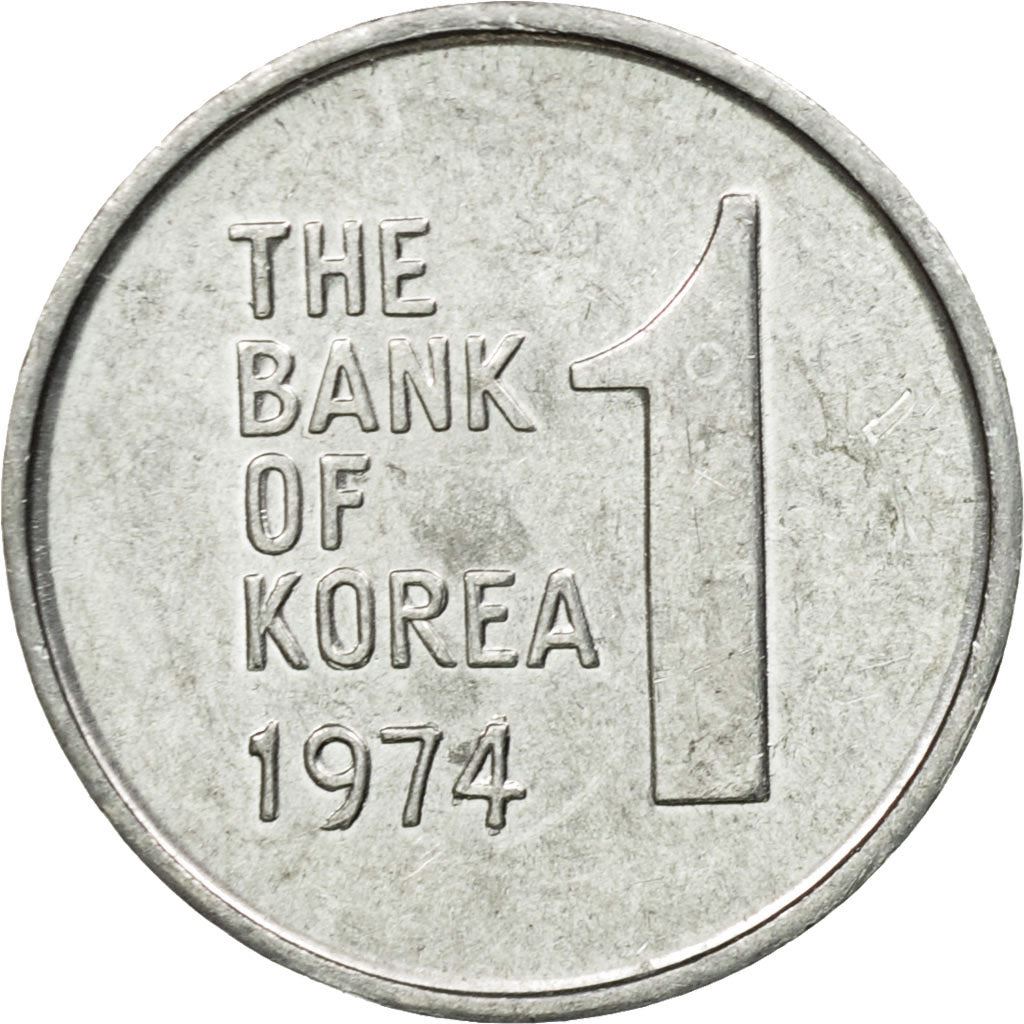 Südkorea 1-Won-Münze | Rose von Sharon - Syrischer Hibiskus | KM4a | 1968 - 1982