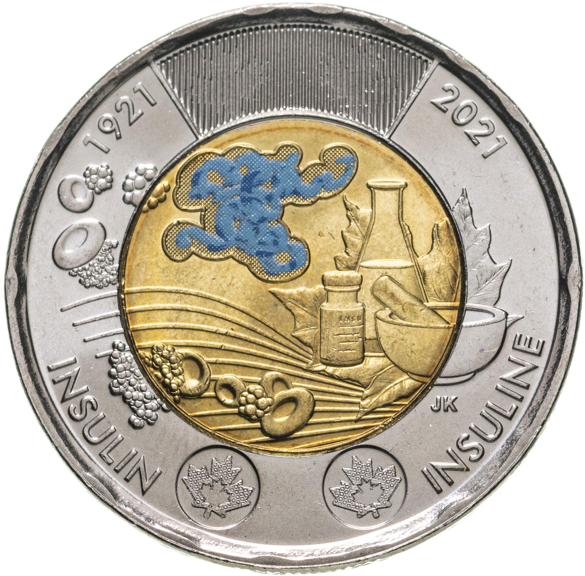 Canada | 2 Dollar Munt | Ontdekking van Insuline | Bimetalisch | KM:3101 | 2021