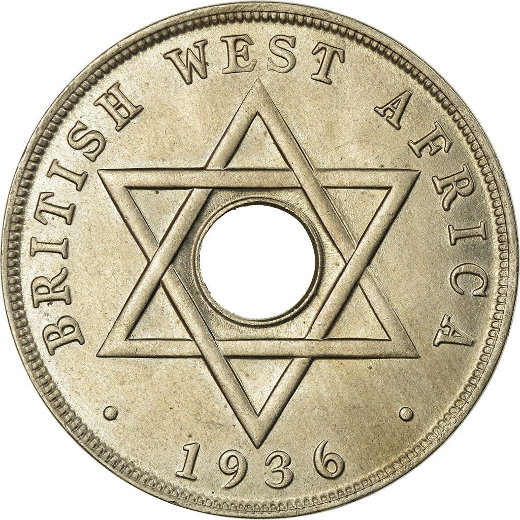 British West Africa | 1 Penny Coin | Crown | Hexagram | Edward VIII | Km:16 | 1936
