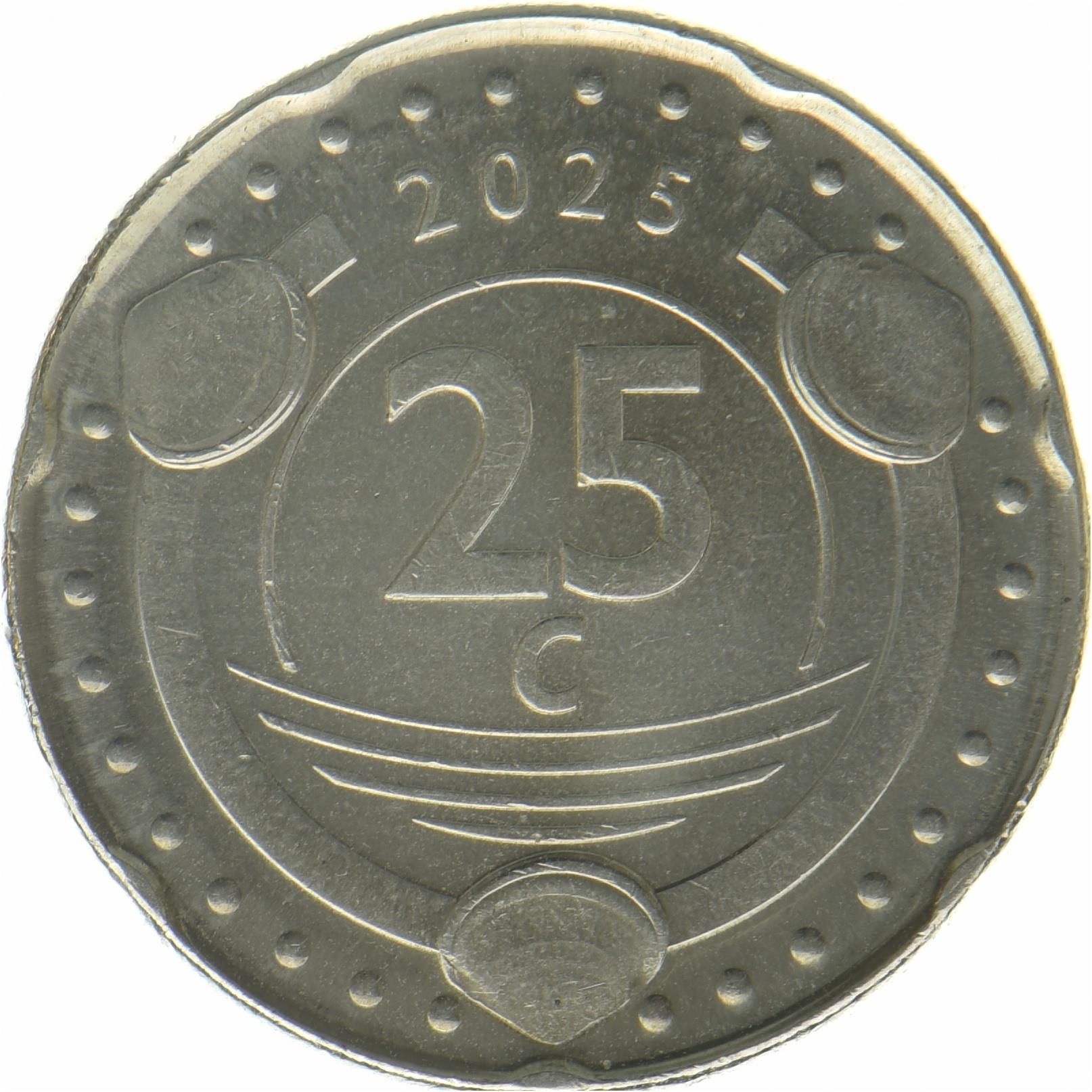 Niederlande › Niederländische Karibik › Curaçao | 25-Cent-Münze | Orangenblüte | 2025