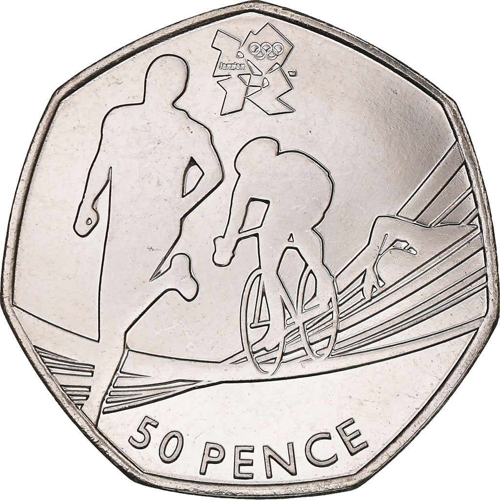United Kingdom | 50 Pence Coin | Triathlon | KM:1173 | 2011