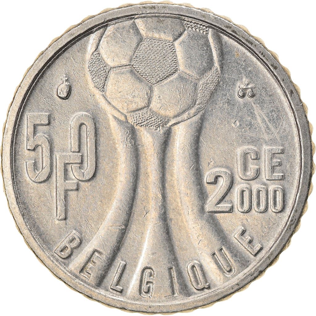 Belgium | 50 Francs Coin | Soccer Championship | Km:213 | 2000