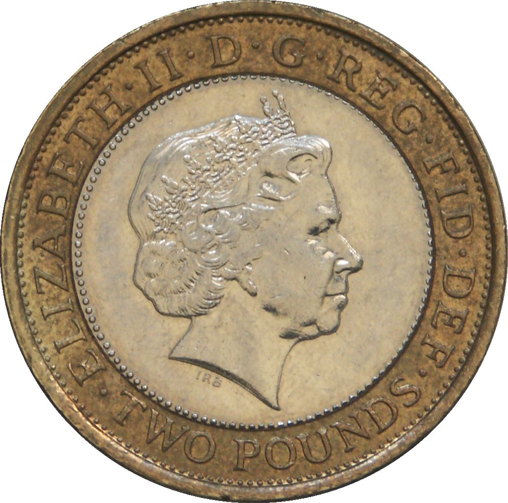 United Kingdom 2 Pounds Coin | Elizabeth II 4th portrait | Olympics Handover | 2008