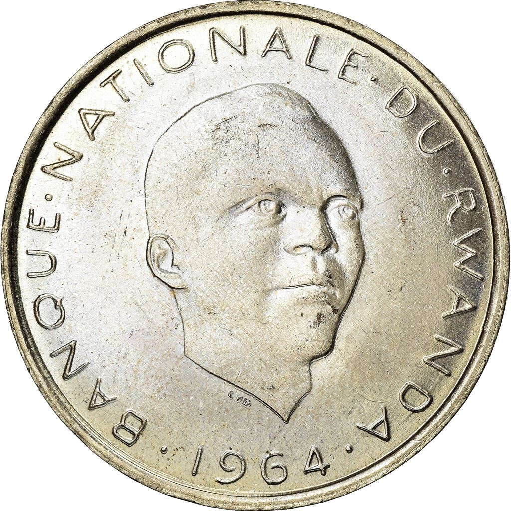 Rwanda | 10 Francs Coin | Grégoire Kayibanda | Km:7 | 1964