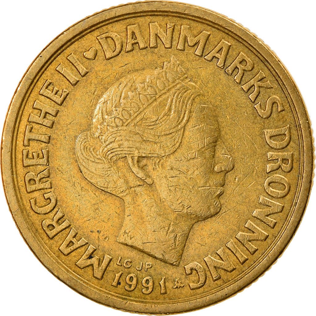 Denmark | 20 Kroner Coin | Margrethe II | Km:871 | 1990 - 1993