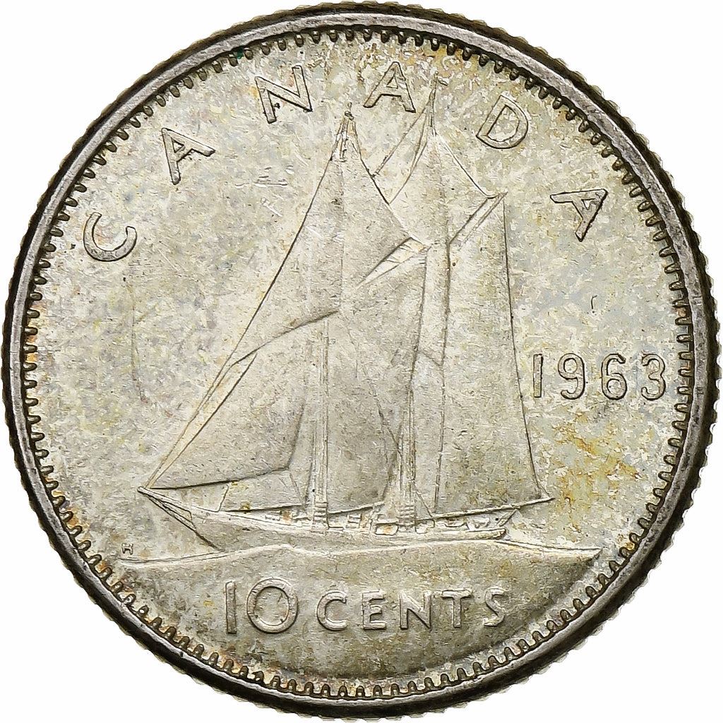 Canada | 10 Cents Coin | Silver | 1st portrait | KM:51 | 1953-1964