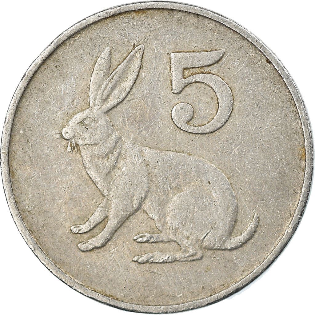 Zimbabwe | 5 Cents Coin | Scrub hare | Km:2 | 1980 - 1999