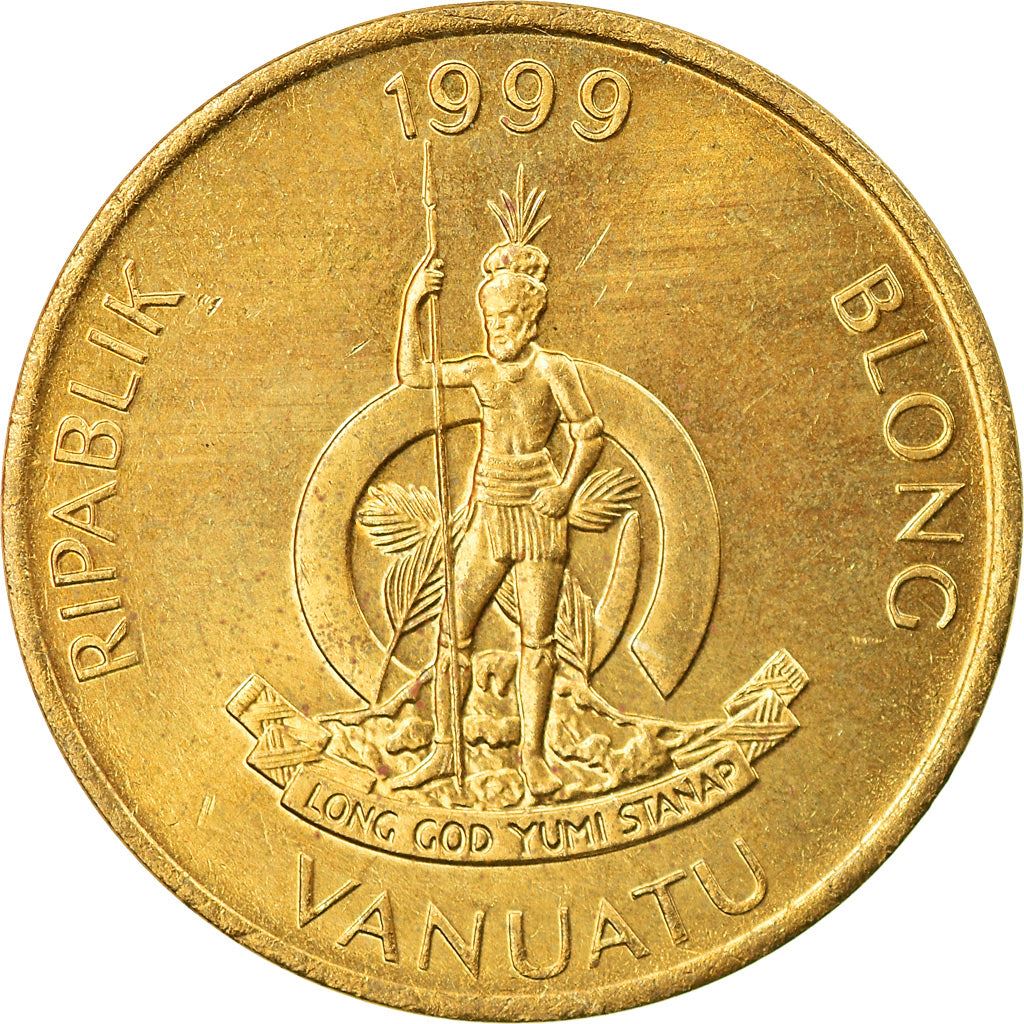 Vanuatu | 5 Vatu Coin | Melanesian Warrior | Triton Conch Shell | Km:5 | 1983 - 2009