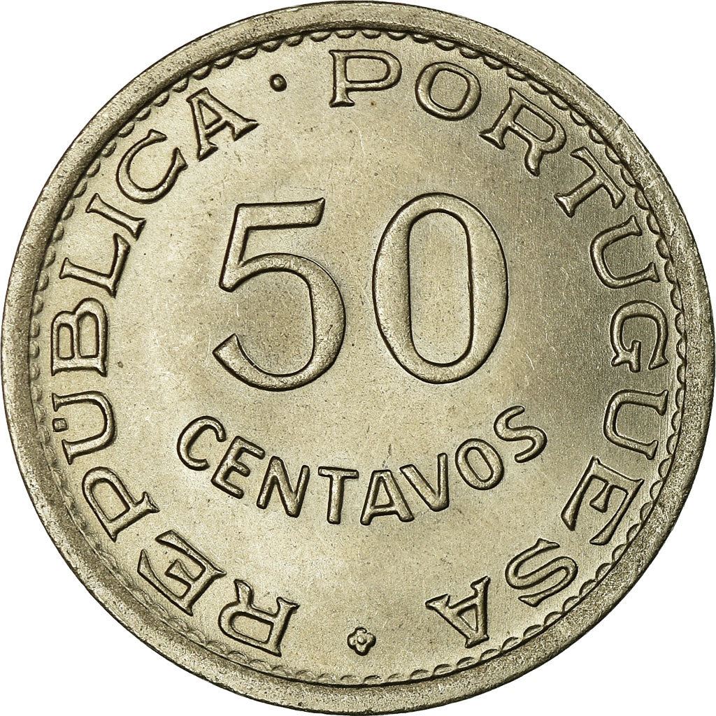 Angola | 50 Centavos Coin | Horse | Elephant | Shield | Km:72 | 1948 - 1950