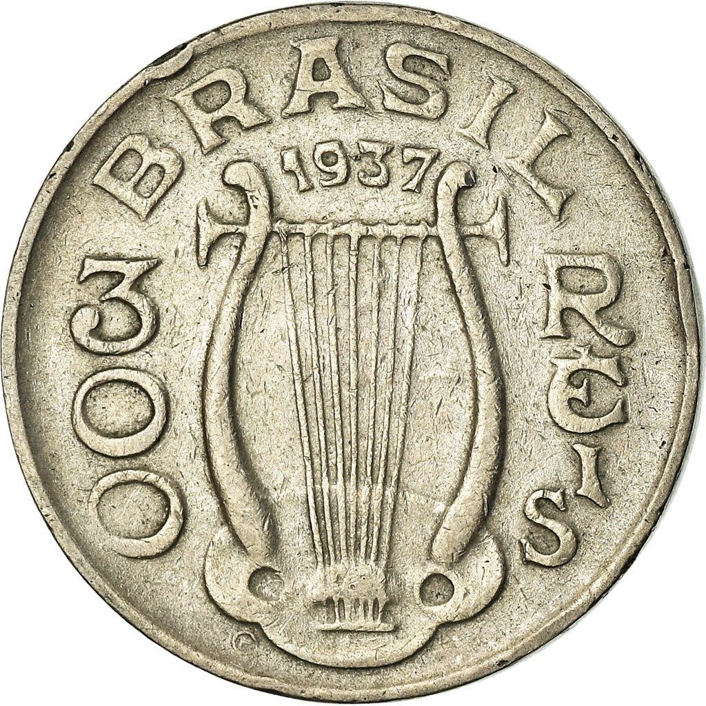Brazil | 300 Reis Coin | Harp | Km:538 | 1936 - 1938