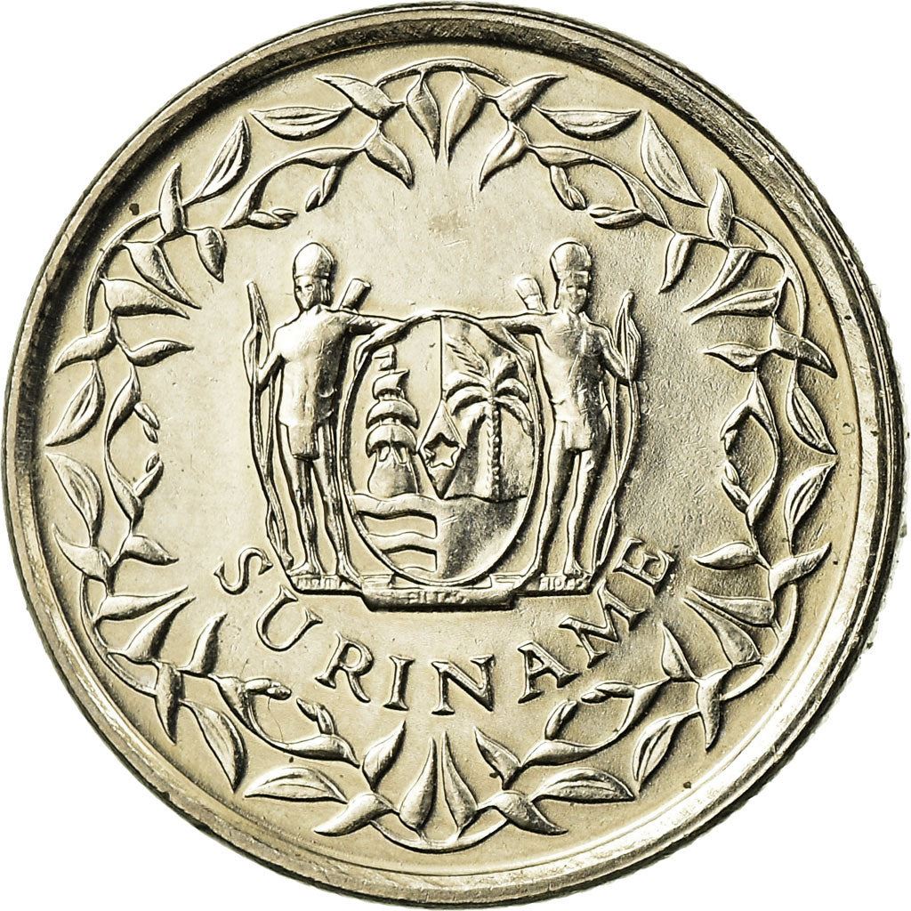 Suriname | 10 Cents Coin | Wreath | Natives | Km:13A | 1987 - 2021