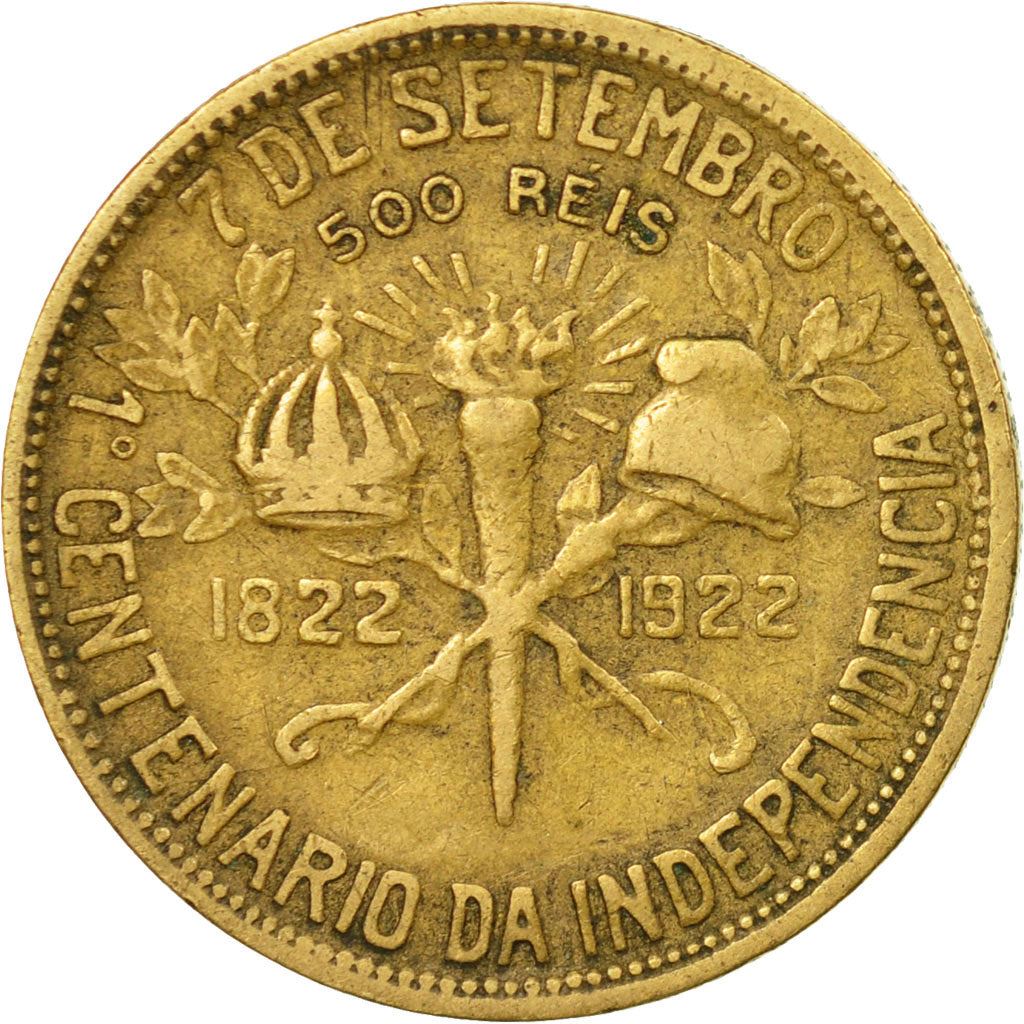 Brazil | 500 Reis Coin | Independence | Km:521 | 1922